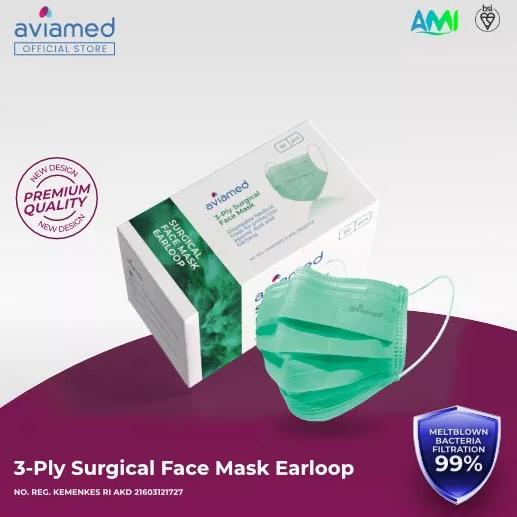 Masker Medis AVIAMED 3ply Earloop Premium ORIGINAL SEGEL t-jayabuwana Berkualitas