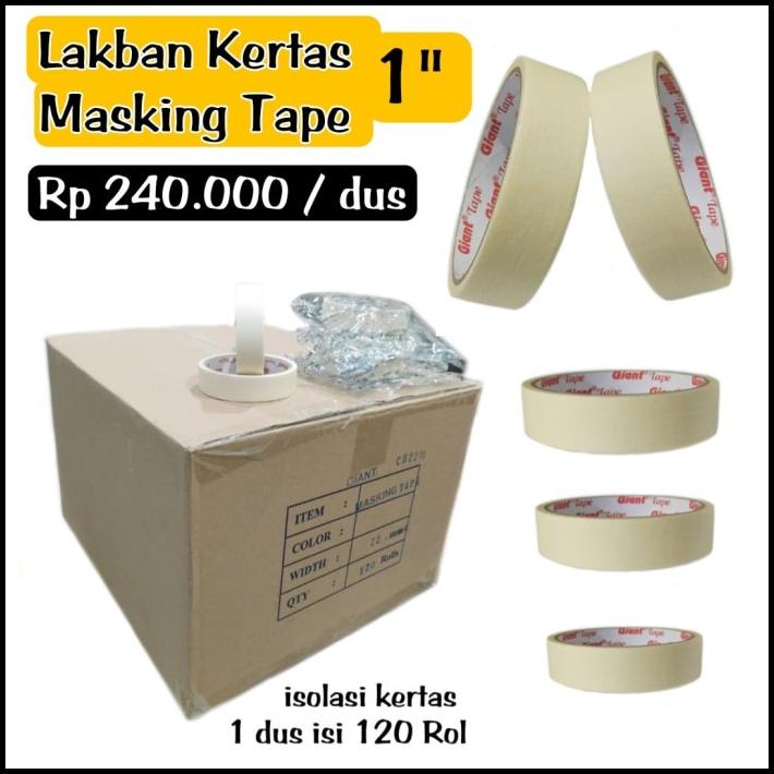 Isolasi Kertas 1" Lakban Kertas 1" Per Dus