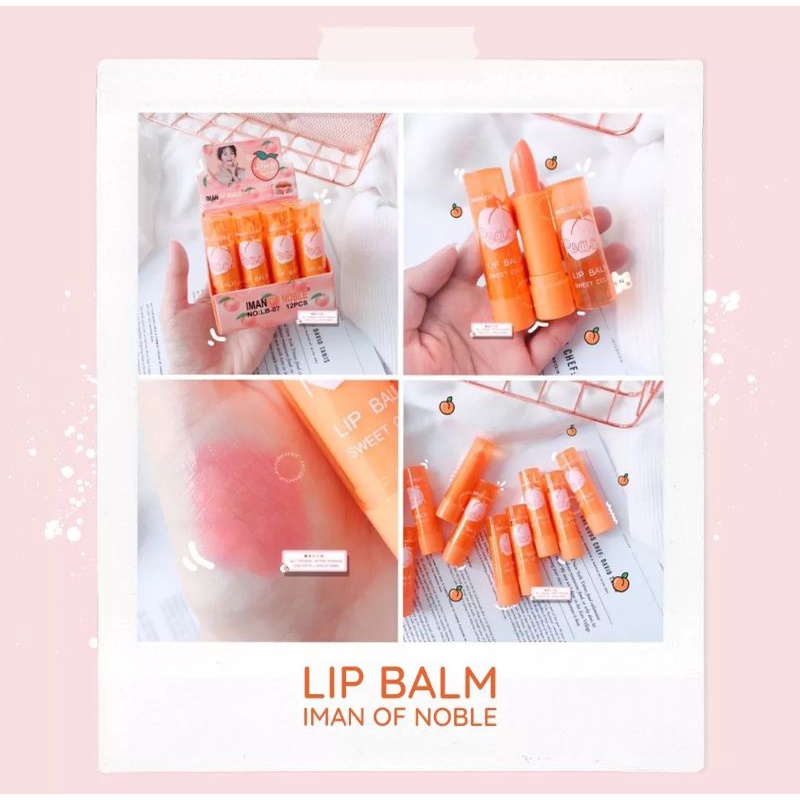 Lipbalm aloevera 99% Lipbalm peach iman of noble