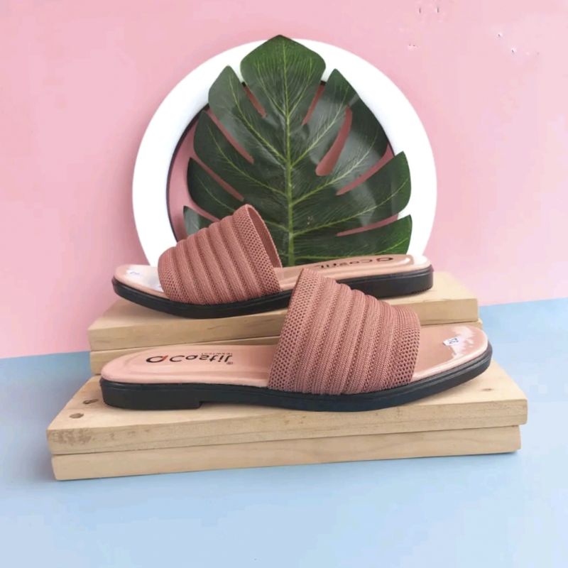 SANDAL WANITA SENDAL TPLEK WANITA FLAT SANDAL TREPES WANITA