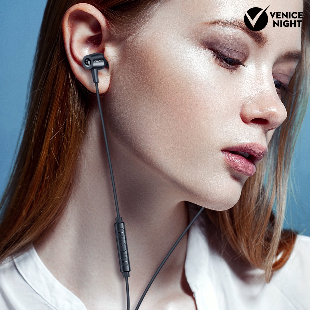 (VNEP) (Berkabel) TC-1 Earbud dengan Mic Stereo Sound TPE Noise Isolation Earphone untuk Panggilan Suara