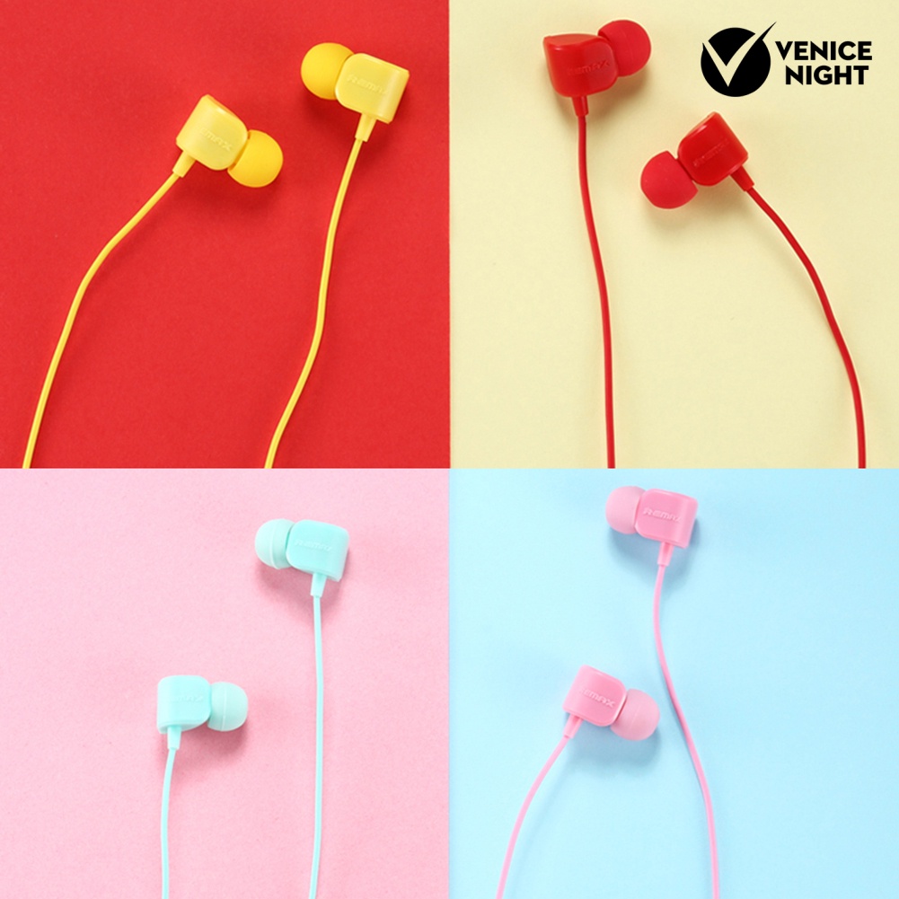 (VNEP) (Berkabel) Remax RM-502 3.5mm Stereo Ponsel Earphone In-ear Headset dengan Mic