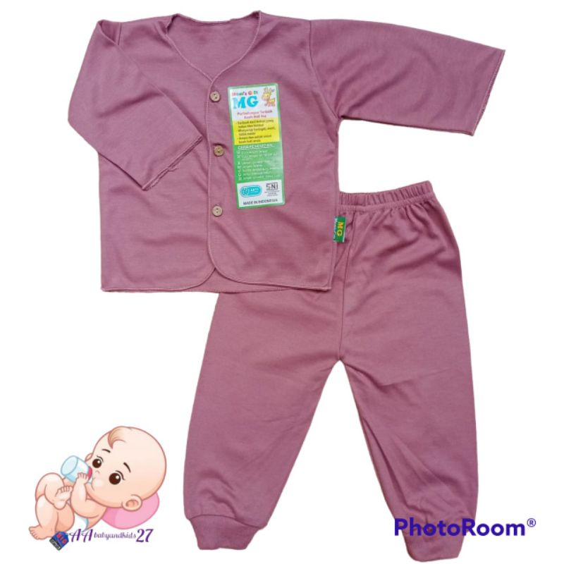 Mom's Gift Setelan Baju Bayi Lengan Panjang Polos Dasar Warna Usia Newborn SNI Nyaman Murah Berkualitas