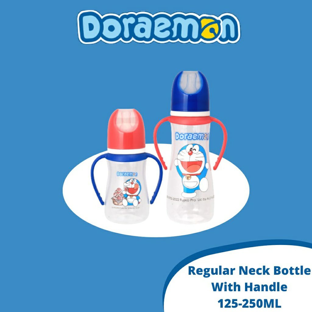 Doraemon Botol Susu Bayi Regular Round Bottle With Handle (DOR - DB242 / DOR - DB282) 125ml - 250ml Bunny