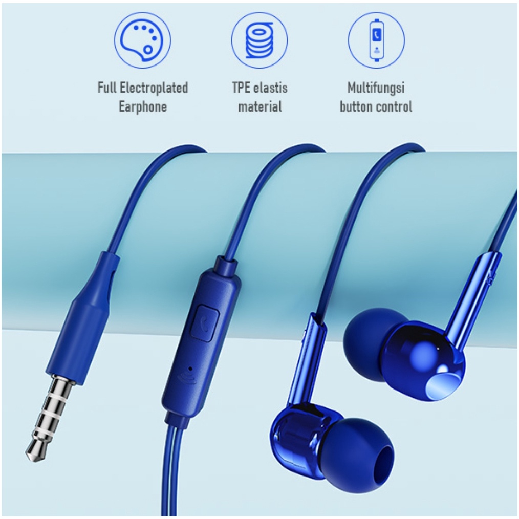 Handsfree Robot RE40 - RE10 Earphone Wired Headset Semi In-Ear Clear