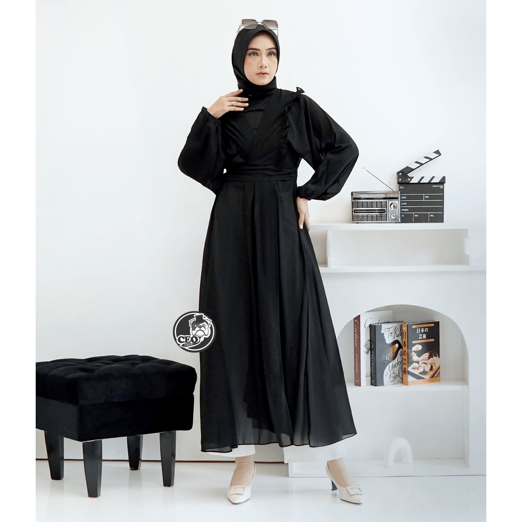 LUNA OUTER DRESS // Outer Kondangan Chiffon Baju Kondangan Simple