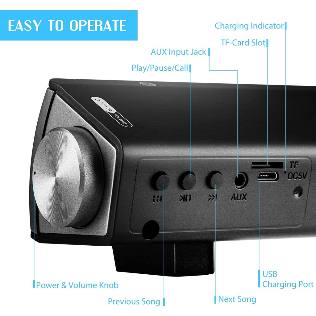 Soundbar Home Theater Portable Bluetooth LP 08 Remote Control