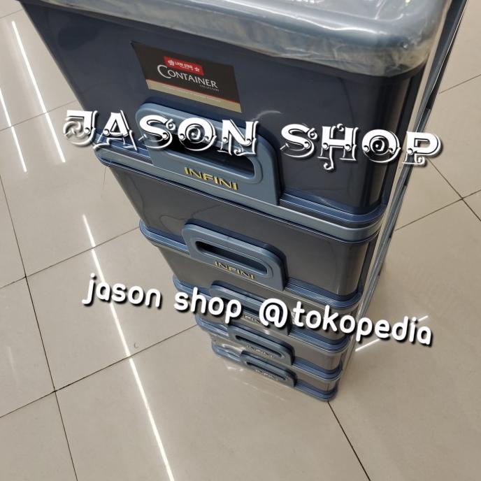 

Lemari laci plastik/Container serbaguna Lion Star Infini susun 5 stock ready
