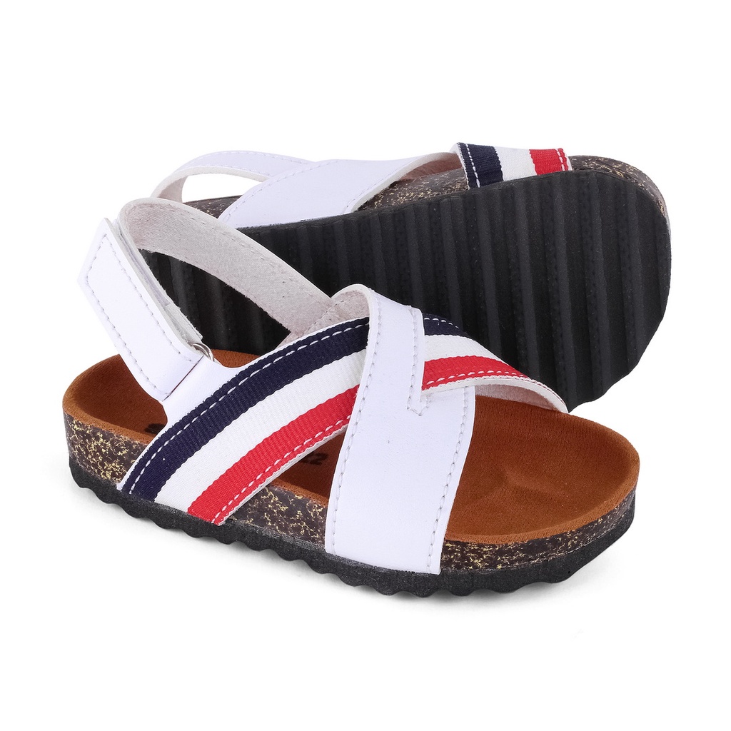 Sandal Anak Unisex Usia 1 2 Tahun Model Tali Silang Ringan CHBS Putih