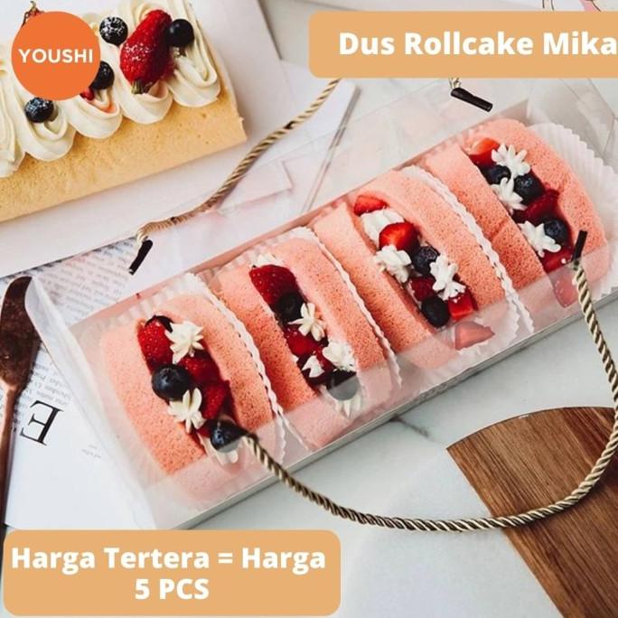 

Dus Bolu Gulung/Box Roll Cake Tart/Box Kue Hampers Mika Transparan