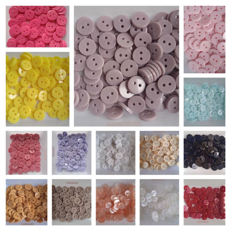 KANCING KEMEJA LUBANG 2 / kancing baju kemeja 12 mm