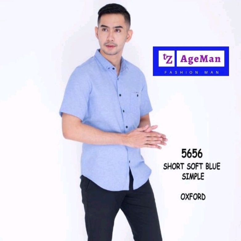 [ Pedagang Pilihan ] COD ✅ Kemeja Pria Lengan Pendek Kemeja Atasan Kemeja Polos Lengan Pendek Warna 