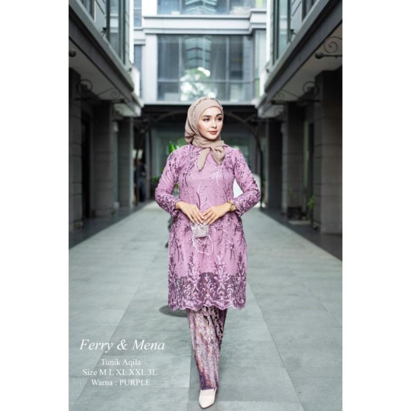 KEBAYA TUNIK AQILA JUMBO TILLE PREMIUM MUTIARA MODERN KEBAYA PESTA KEBAYA KONDANGAN KEBAYA WISUDA KEBAYA TUNIK BRUKAT