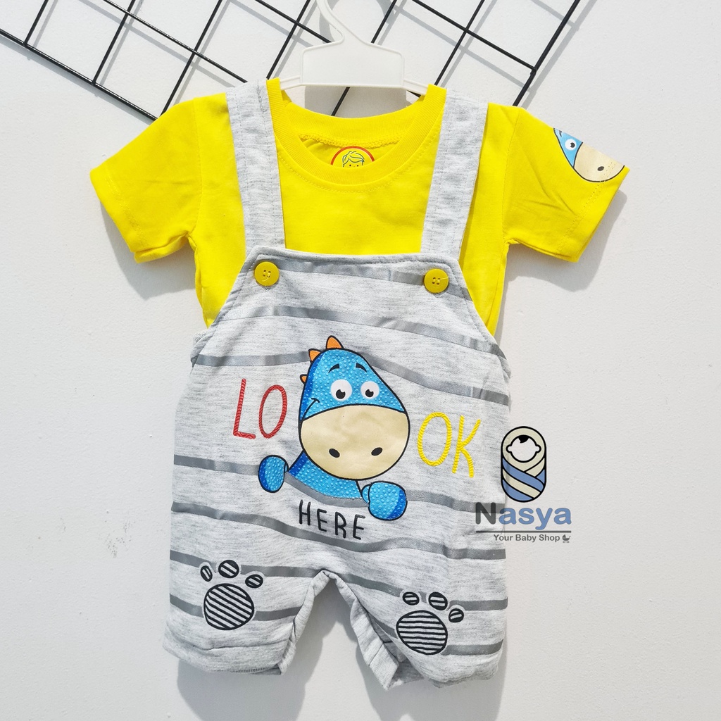 [JC-006] Celana Kodok Dino Bayi 3-6 Bulan / Baju Kaos Setelan Jumper Overall