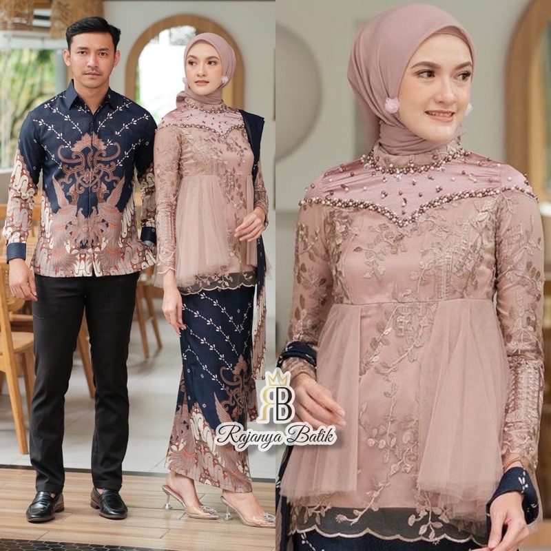 Jual New Arrival Set Couple Kebaya Ameera Warna Nude Lamaran Tunangan