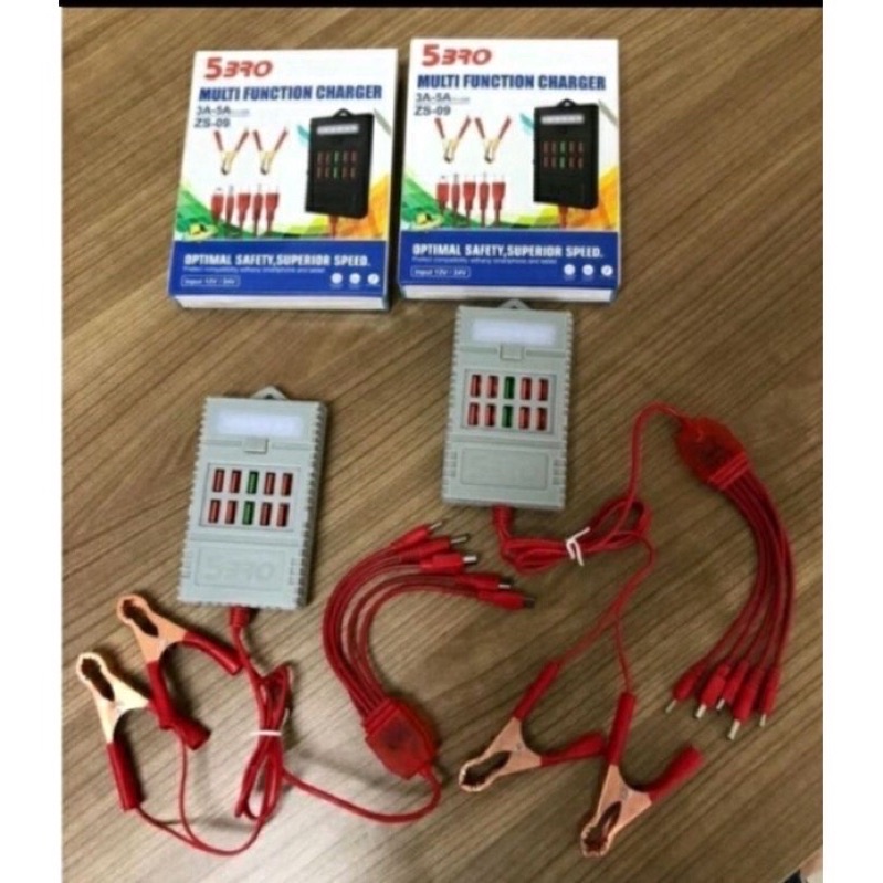 Charger Aki 5 Bro 10 Usb + Led Zs 09 Cas Aki Motor