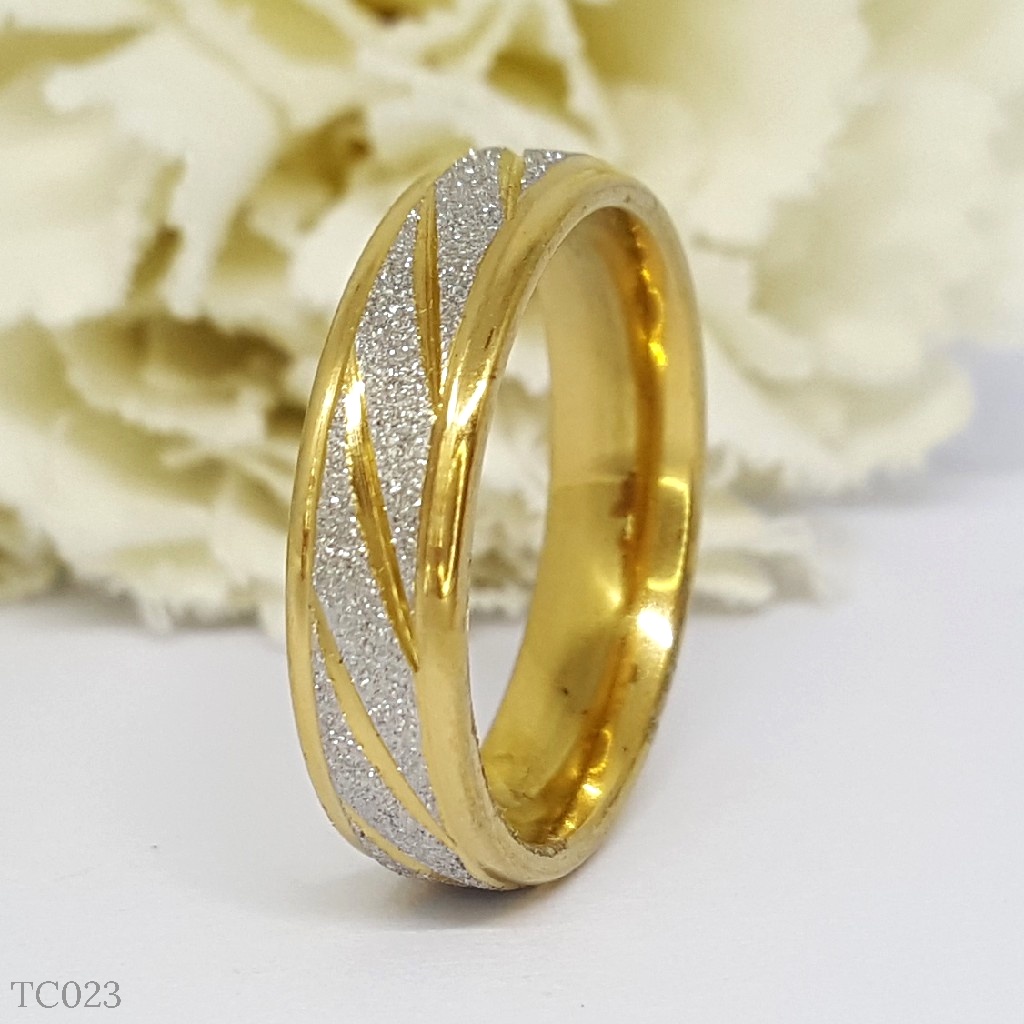 PGX Cincin Titanium Couple Aksesoris Fashion Perhiasan Anti Karat - TC087