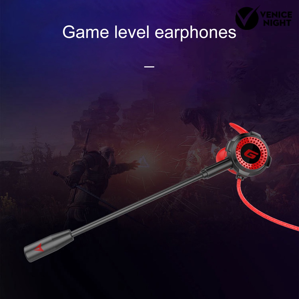 (VNEP) (Berkabel) G20 Earphone Panggilan Jernih Sangat Cocok untuk Jari dengan Mikrofon Headset Gaming Olahraga untuk Penggunaan di Rumah