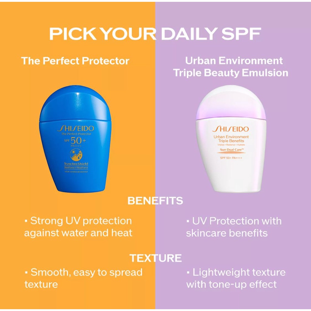 Shiseido Synchroshield Sunblock Water Resistant / Sunblock Shiseido UV Protector | Urban Environment Triple Beauty Suncare Emulsion