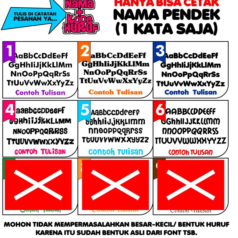 

BIG PROMO Stiker Nama Alat Makan Transparan Waterproof Tahan Air ✯ 868