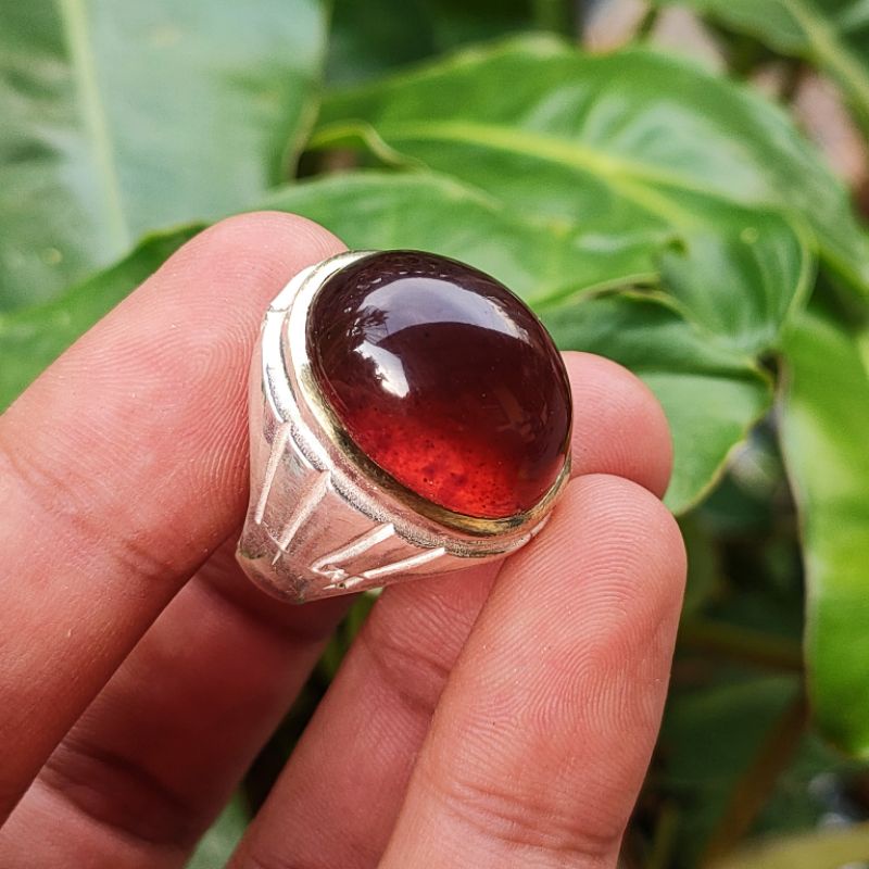 CINCIN BATU AKIK NATURAL AMBER KATILAYU KODE 02243