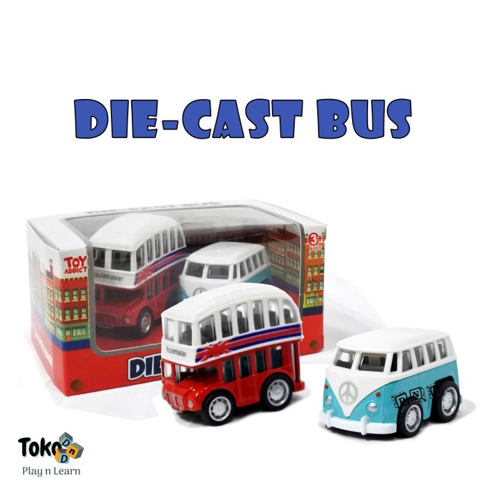 Jual Mainan Anak Toy Addict Diecast Metal Mini VW Bus Mobil Bis Tingkat
