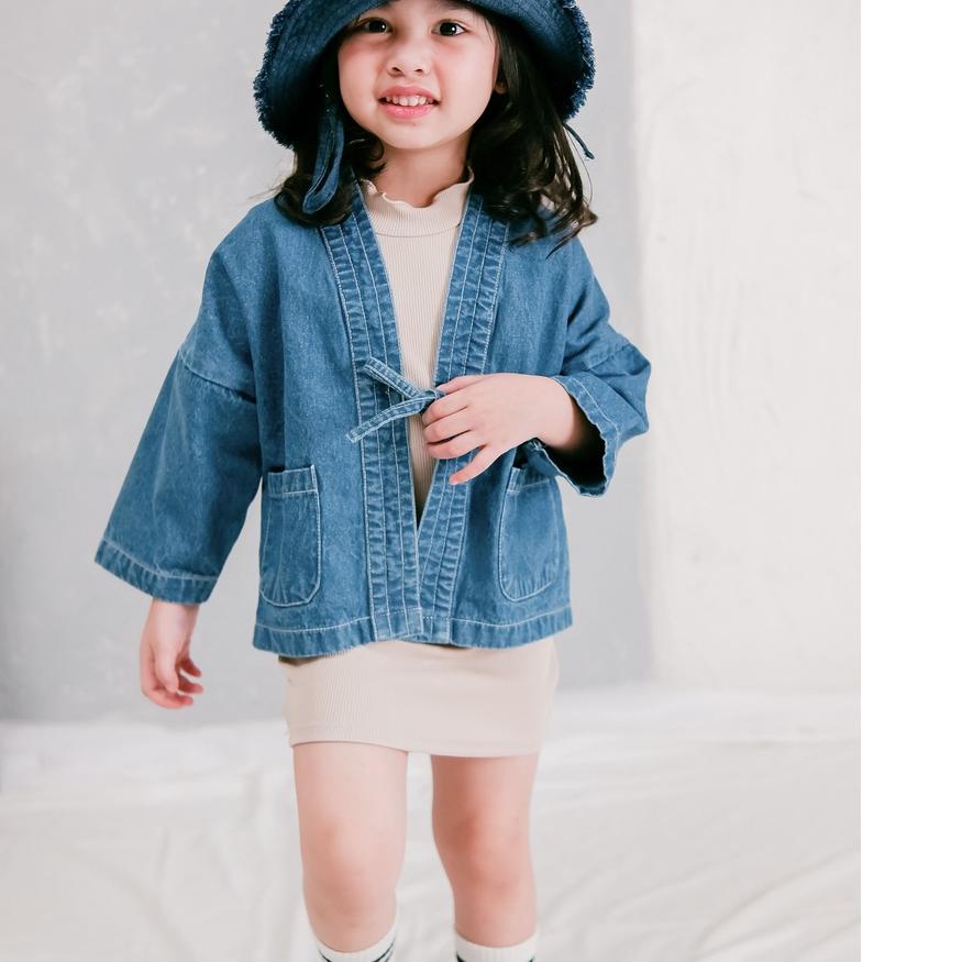 Carva Atasan anak laki laki perempuan Outer anak perempuan kimono okinawa original denim jeans 1-8 Tahun