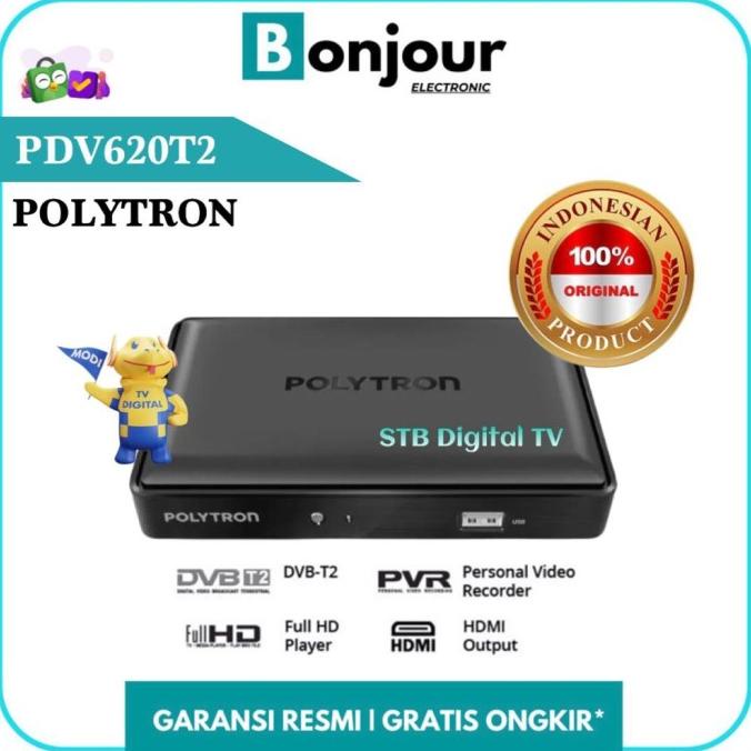 SET TOP BOX DIGITAL TV DVBT2 POLYTRON SET TOP BOX PDV620 PDV620T2 ORI