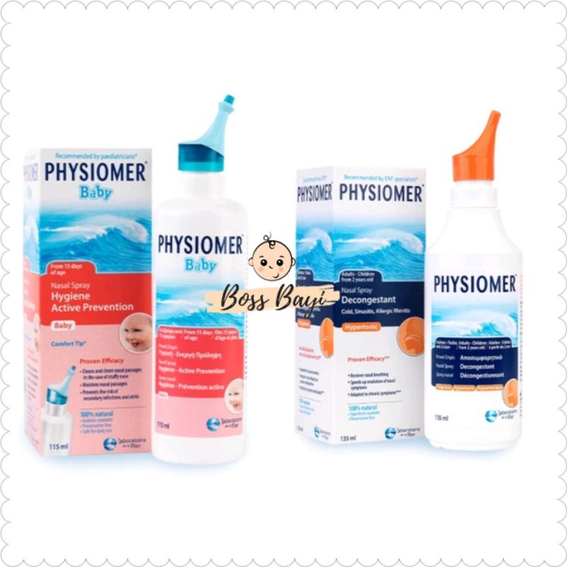 PHYSIOMER NASAL BABY 115ML | PHYSIOMER HYPERTONIC DECO ADULT 135ML (Cairan Semprot Hidung)