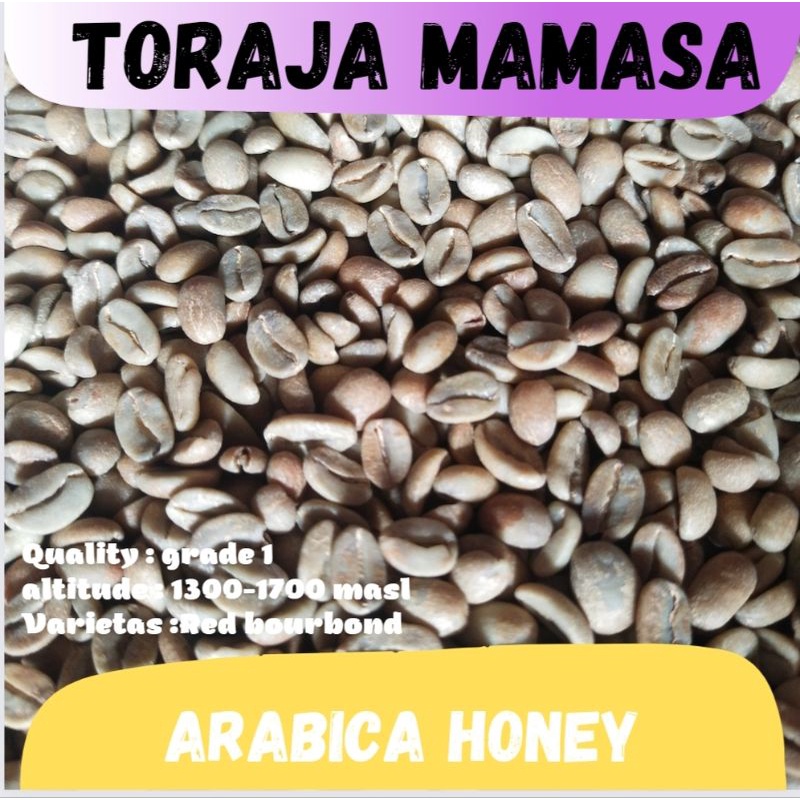 

biji kopi mentah ( greenbean ) Arabika Toraja Mamasa - proses red honey