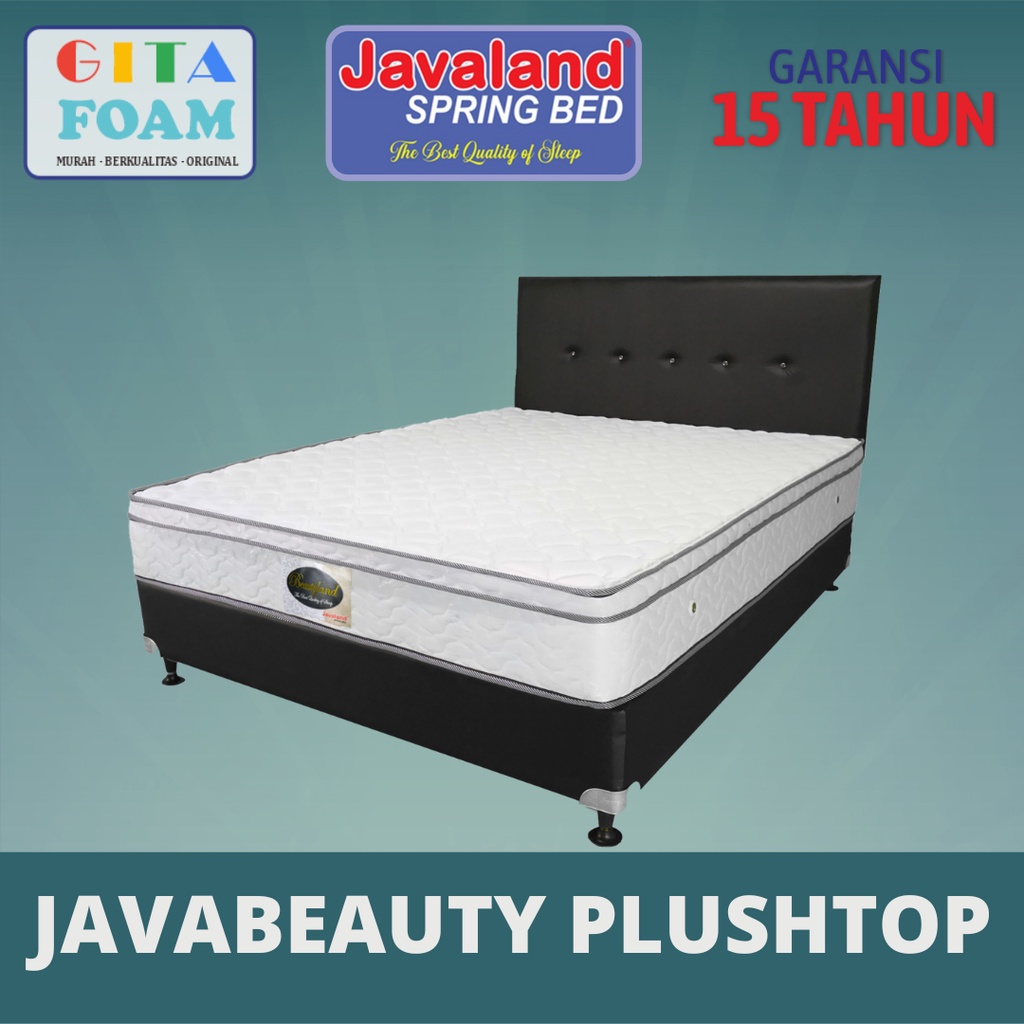 Satu Set Springbed Warna Putih Terekonomis Merk JAVALAND Seri Javabeauty Plushtop