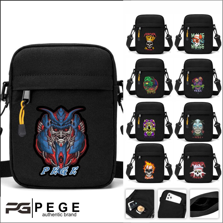Tas Selempang PEGE Slingbag Pria Distro Warna Hitam - PG 8942