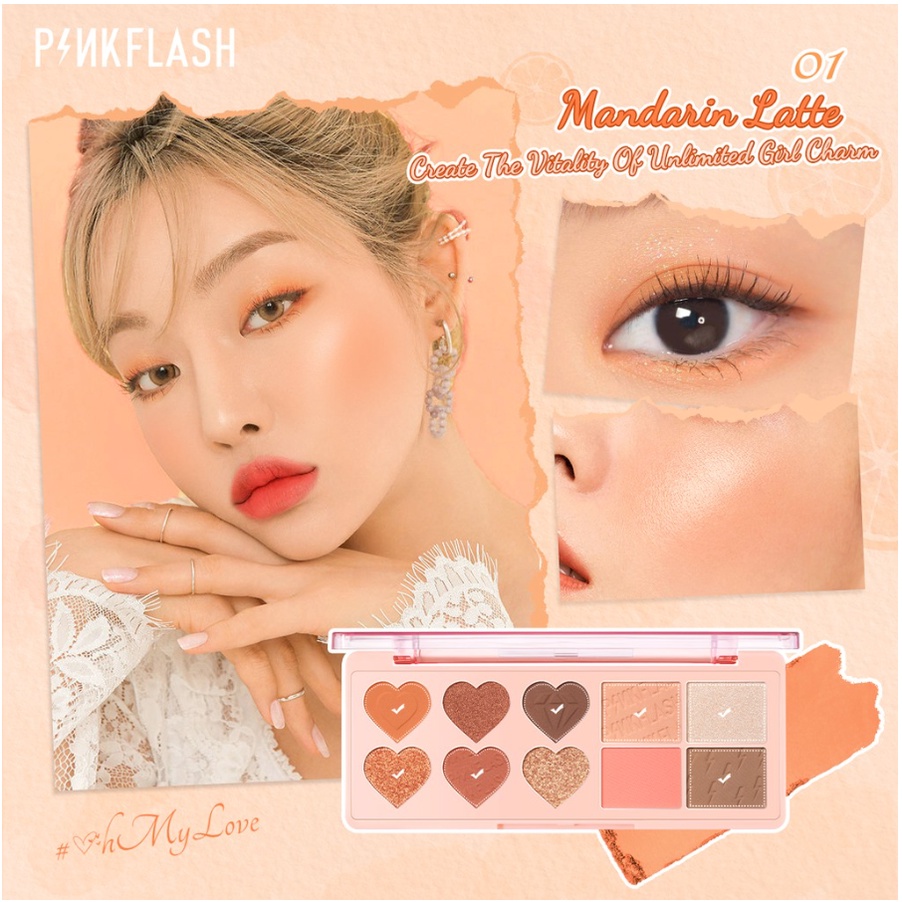 PINKFLASH M02 OhMyLove 4 in 1 Multiple Face Palette (Eyeshadow Blush Highlighter Contour)