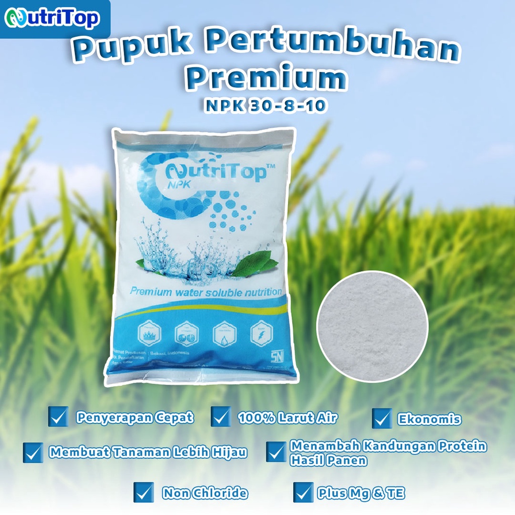 Jual Pupuk Pertumbuhan Premium NPK WS 30810 NutriTop 1 Kg Shopee