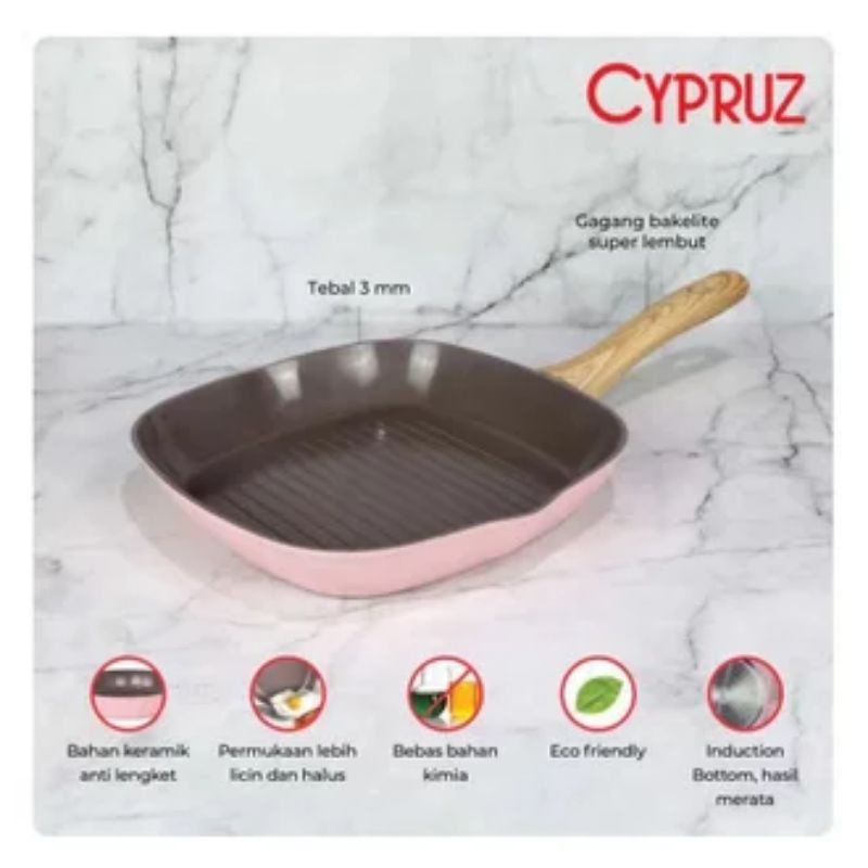 Bbq Pan Ceramic Pink 6508