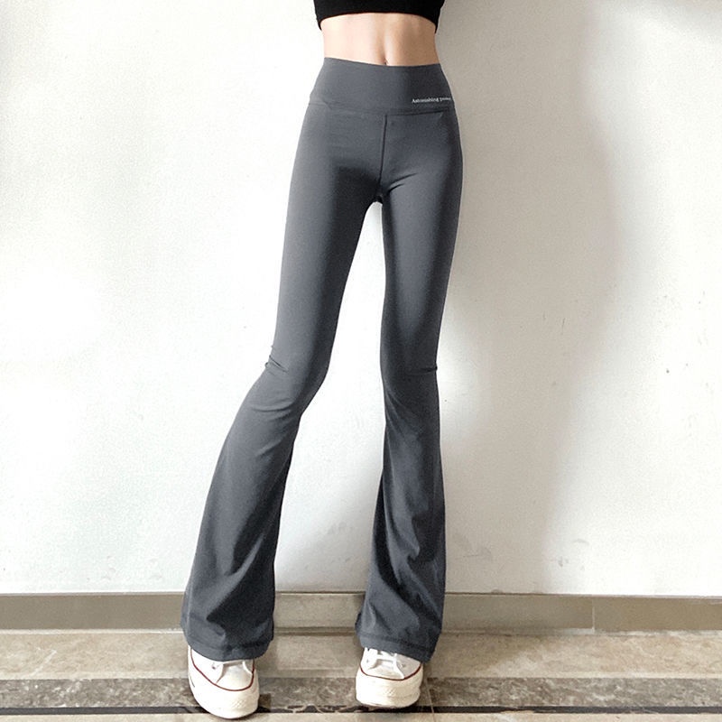 Red Rapcopter American-style basic slim-fit trousers women s elastic high-waist letter all-match thin sports casual pants