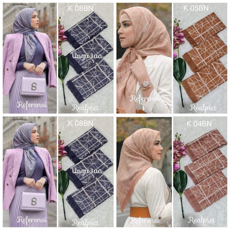 kerudung segi empat  motif voal motif lasercut denay motif voal motif premium (harga grosir partai)