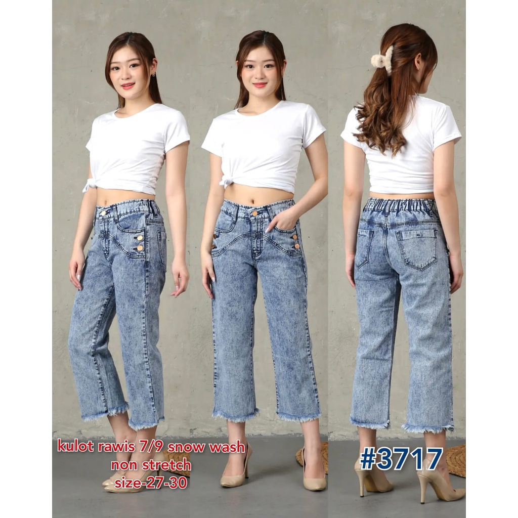 Celana Jeans Wanita 7/9 Kulot Rawis 27-30 Bisa Bayar Ditempat(COD)