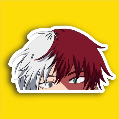 

Sticker Todoroki Shoto Keren Stiker Pintu Stiker Helem Stiker HP Stiker Anime