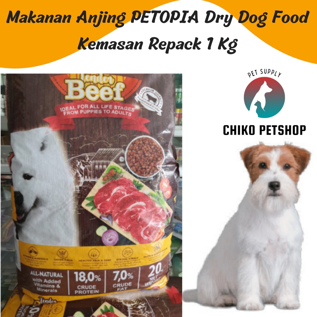 Makanan Anjing PETOPIA Dry Dog Food Kemasan Repack 1 Kg Markotops