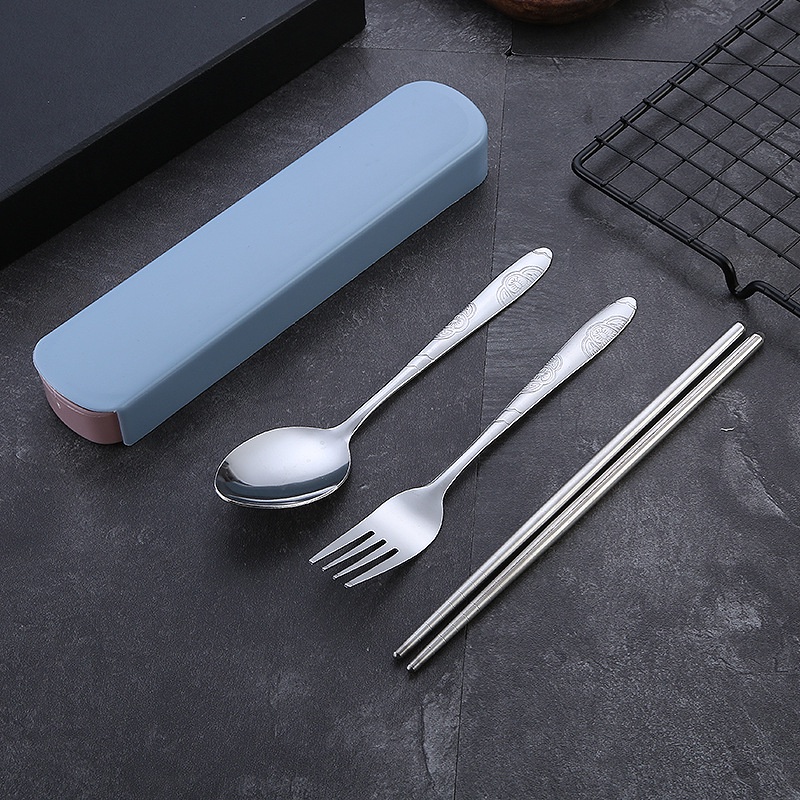 Sendok Garpu Sumpit set stainless Peralatan makan Food Grade Motif Lifestyle Modern - 1 set