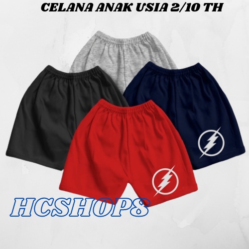 Celana Pendek Anak Laki Laki Perempuan Polos PETIR Usia 2-16th Unisex