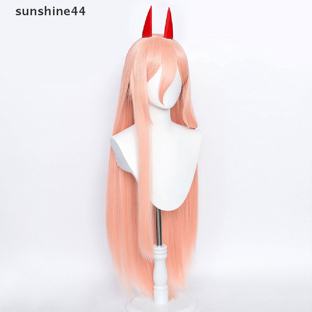 Sunshine Wig / Rambut Palsu Sintetis Panjang Model Anime Chain Man Makima Power Warna Oranye / Pink Untuk Cosplay