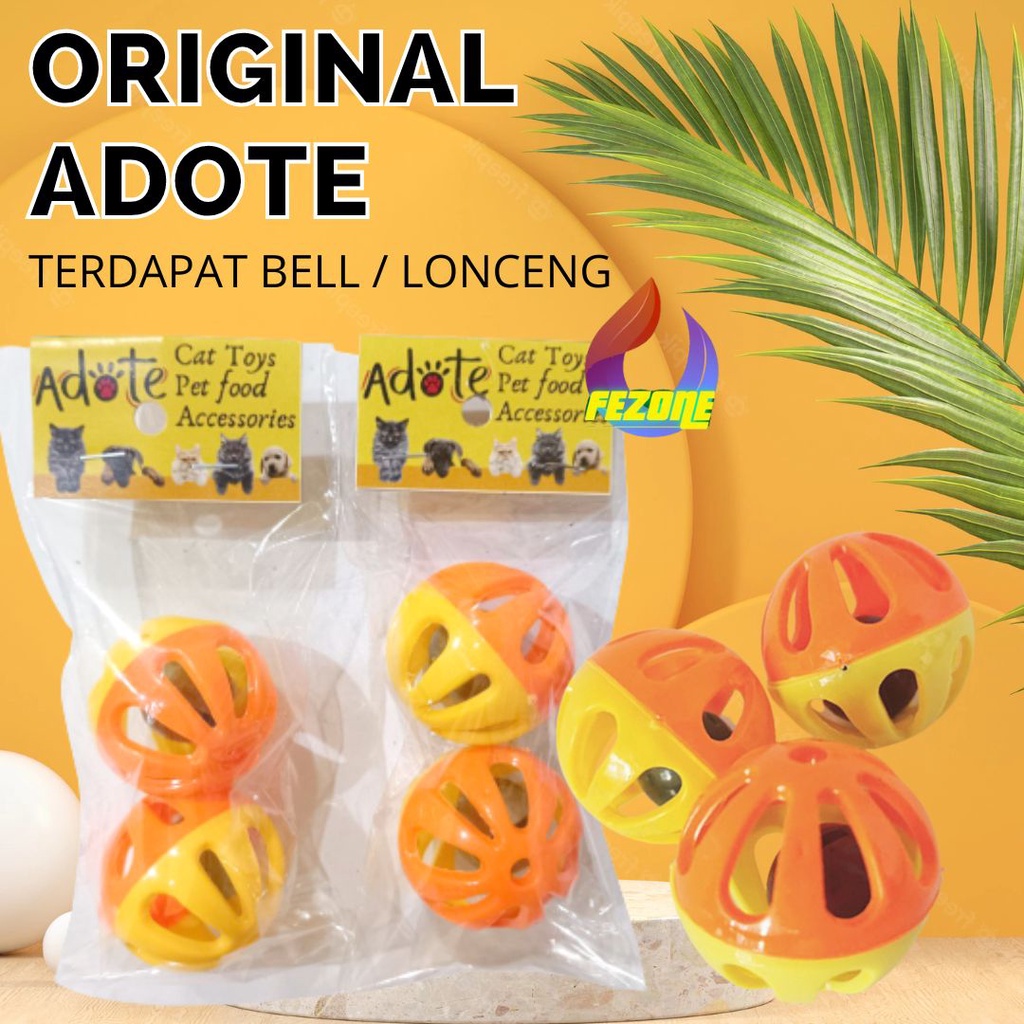 Pet Toys Bola Lonceng Adote Original Aktif Untuk Mainan Kucing dan Anjing FEZONE