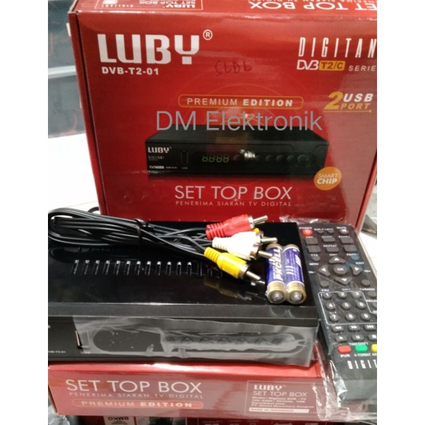 Set Top Box merk LUBY-DVB-T2-01 penerima siaran digital full