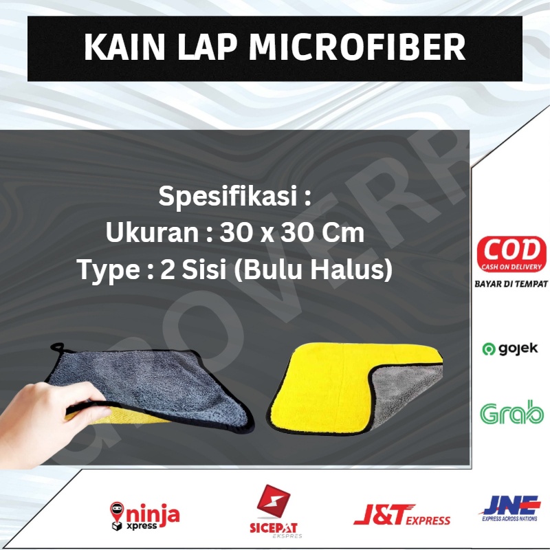 Kain Handuk Lap Microfiber Alat Pembersih Serap Air Minyak Kotoran Kaca Motor Mobil Helm Lantai Meja Kursi Jendela Kompor Dapur 2 Sisi Halus Tebal Daya Serap Tinggi Multifungsi Anti Lecet Ukuran 30x30 Mikrofiber Car Wash Towel