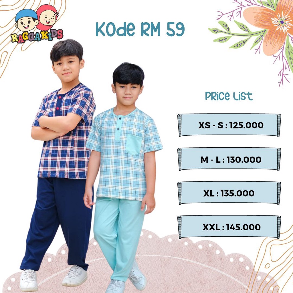 Setelan koko anak dan celana Raggakids RM59 | Koko Kaos  Dewasa RMD59