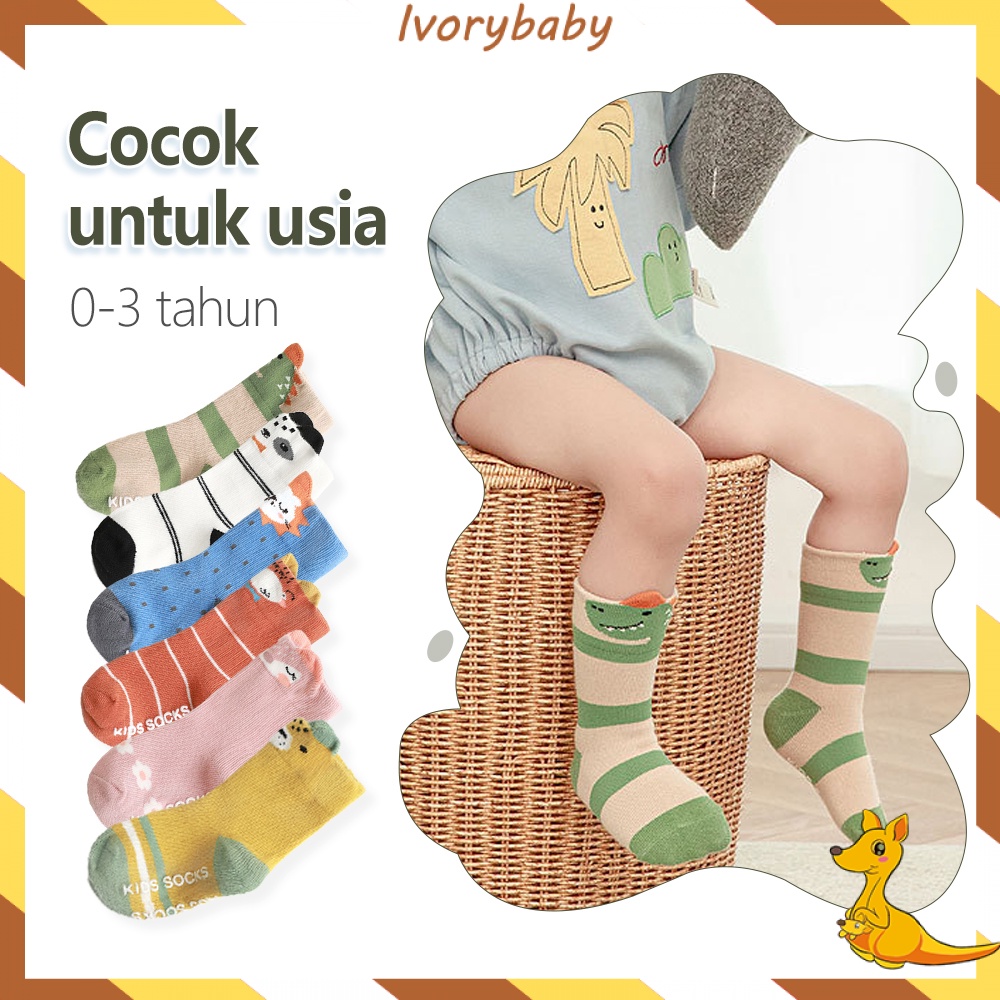 Ivorybaby Kaos kaki bayi anak panjang hewan Kaus kaki anak anti slip