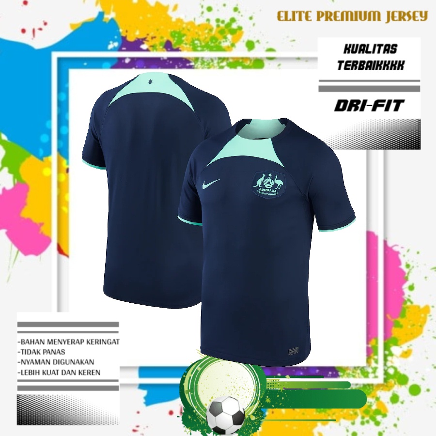 JERSEY BOLA AUSTRALIA AWAY WORLD CUP 2022/2023 GRAD ORI KUALITAS TERBAIK | BAJU SEPAK BOLA PIALA DUN