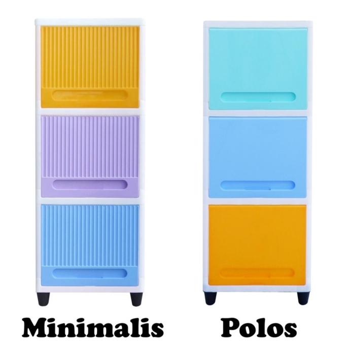 

CLUB Single Flip Lemari Plastik 3 susun / Laci Drawer Serbaguna Tier 3 stock ready